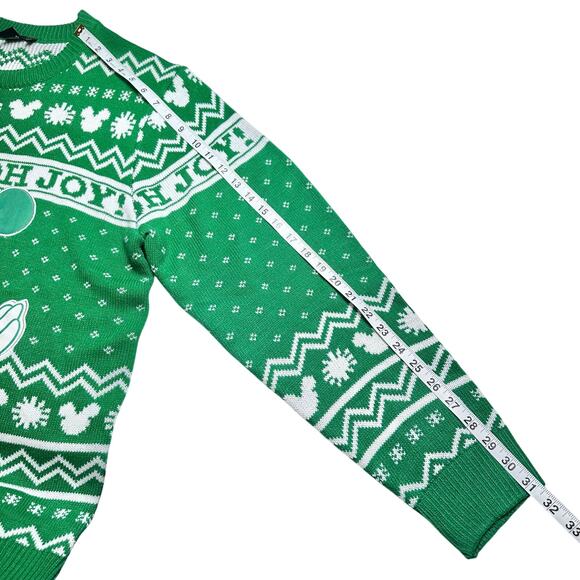Disney | Men | Mickey Mouse Oh Joy Green Christmas Holiday Sweater | Large - Picture 7 of 11